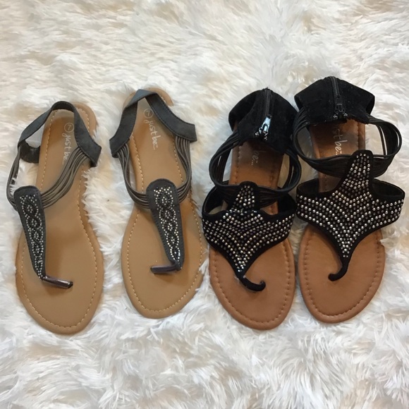 Just Be Jeweled Thong Sandals Bundle Girls 7 - Picture 3 of 5